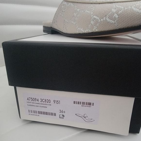 Gardenia Women's Gg Lamé Princetown Slippers - Picture 3 of 9